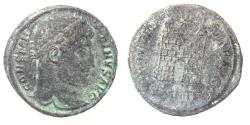 Ancient Coins - AS FOUND. CONSTANTINE I AE FOLLIS. CAMP GATE