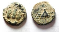 Ancient Coins - AS FOUND: JUDAEA, Herodians. Agrippa I. 37-43 CE. AE Prutah .Jerusalem mint.