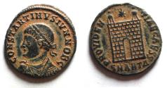 Ancient Coins - Constantine II AE follis. Camp Gate.
