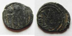 Ancient Coins - 	ARAB-BYZANTINE AE FALS. TIBERIAS MINT.