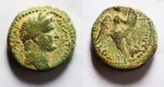 Ancient Coins - JUDAEA, Herodians. Agrippa II, with Domitian. Circa 50-100 CE. Æ 20