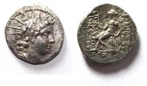 Ancient Coins - Seleukid Kings. Antiochos VI Dionysos (144-142 BC). AR drachm (18mm 3.80g). Struck in SE 170 (143/2 BC).