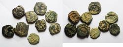Ancient Coins - MOSTLY NABATAEAN LOT OF 9 AE COINS