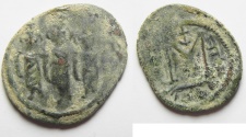 Ancient Coins - ARAB - BYZANTINE, TIBERIAS MINT, AE FALS 