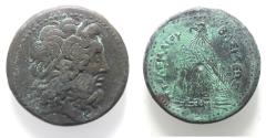 Ancient Coins - PTOLEMY III EUERGETES AE 34. Chi-Rho between legs
