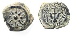 Ancient Coins - Judaea, Alexander Jannaeus, 103-76 BC, AE Prutah (Biblical Widow's Mites).