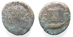 Ancient Coins - EGYPT. ALEXANDRIA. NERO BILLON TETRADRACHM. GALLEY