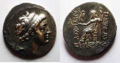 Ancient Coins - Seleukid Kings. Antiochos V Eupator (164-162 BC). AR tetradrachm (31mm, 16.54g). Antioch on the Orontes mint.