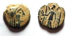 Ancient Coins - NABATAEAN. ARETAS II OR III DAMASCUS MINT. AE 15. ATHENA / NIKE
