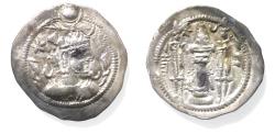 Ancient Coins - Sasanian Empire. Kavad I (first reign, AD 488-497). AR drachm (29mm, 3.84g) GD (Jayy) mint.