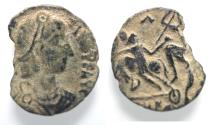 Ancient Coins - BARBARIC IMITATION: CONSTANTIUS II AE , FALLEN HORSEMAN. AS FOUND