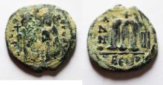 Ancient Coins - BYZANTINE. PHOCAS AE FOLLIS. DESERT PATINA