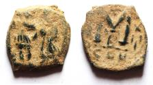 Ancient Coins - Byzantine Empire. Heraclius (AD 610-641) with Heraclius Constantine Æ Follis