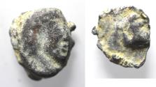 Ancient Coins - Roman Egypt. 2nd-3rd century AD. Lead seal impression (15MM. 3.71GM). MALE'S HEAD