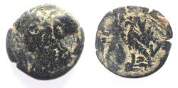 Ancient Coins - OVERSTRUCK ON PTOLEMY II AE 16. NABATAEAN ARETAS II/III