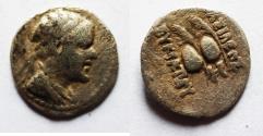 Ancient Coins - Baktria Graeco-Bactrian Kings Eukratides I Megas 170-145 B.C. AR OBOL
