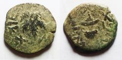 Ancient Coins - Judaea. Jewish War. First Revolt. AE Prutah. Year 3. 68/69 C.E.