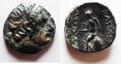 Ancient Coins - Apparently unpublished variety: Seleukid Kings. Antiochos III the Great (223-187 BC). AR drachm (16mm, 4.12g). Ekbatana mint. Struck ca. 197-187 BC.