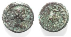 Ancient Coins - GRAPE BUNCH: DECAPOLIS. ABILA. FAUSTINA JUNIOR. AE 17. 162/163 C.E.
