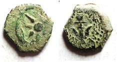 Ancient Coins - Judaea, Alexander Jannaeus, 103-76 BC, AE Prutah (Biblical Widow's Mites).