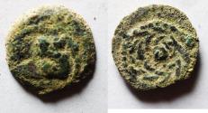 Ancient Coins - Judaea, The Herodians. Herod Archelaus, 4 BC-6 AD. AE Prutah . Prow