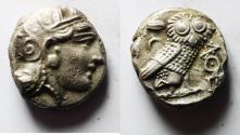 Ancient Coins - Attica. Athens circa 393-355 BC. AR Tetradrachm