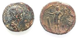 Ancient Coins - JUDAEA, Herodians. Agrippa II, with Vespasian. Circa 50-100 CE. Æ Medallion