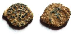 Ancient Coins - AS FOUND: Judaea, Alexander Jannaeus, 103-76 BC, AE Prutot (Biblical Widow's Mites).
