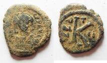 Ancient Coins - BYZANTINE. AE HALF FOLLIS.