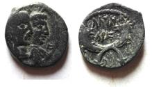 Ancient Coins - NABATAEA. Aretas IV, with Shaqilat. 9 BC- AD 40. AE 18