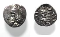 Ancient Coins - Kings of Persis. 2nd century BC. AR Obol