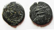 Ancient Coins - ATTRACTIVE.  CRUDE STYLE: JUDAEA. Herod Archelaus AE Prutah
