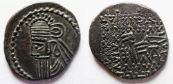 Ancient Coins - Parthian Kingdom, Vologases VI 208-222, Silver Drachm