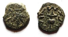 Ancient Coins - Judaea. Jewish War. First Revolt. AE Prutah. Year 3. 68/69 C.E.
