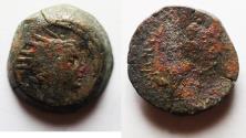 Ancient Coins - Seleukid Kings. Antiochos IV Epiphanes (175-164 BC). AE dichalkon (20mm, 8.18g), Seleukeia on the Tigris mint. Struck c. 173/2 BC or later.