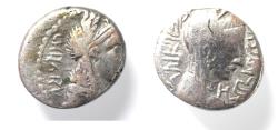 Ancient Coins - Arabia. Nabataean Kings. Aretas IV (9 BC-AD 40). AR sela (13mm, 4.31g). Petra mint. Struck in regnal year 14 (AD 5/6).