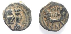 Ancient Coins - NABATAEA. Aretas IV, with Shaqilat. 9 BC- AD 40. AE 18
