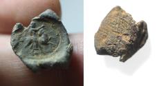 Ancient Coins - Roman Egypt.  2nd-3rd century AD. Lead seal impression (15 mm). Europa running r., grasping horn of bull running r., head reverted