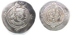 Ancient Coins - Sasanian Kingdom. Khusru II. A.D. 591-628. AR drachm.