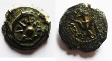 Ancient Coins - Judaea, Alexander Jannaeus, 103-76 BC, AE Prutot (Biblical Widow's Mites).