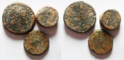 Ancient Coins - LOT OF THREE: SELEUKID KINGS OF SYRIA. Timarchos, usurper, 164-161 BC. AE COINS