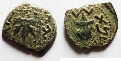 Ancient Coins - Judaea. Jewish War. First Revolt. AE Prutah. Year 3. 68/69 C.E.