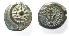 Ancient Coins - Judaea, Alexander Jannaeus, 103-76 BC, AE Prutah (Biblical Widow's Mites).