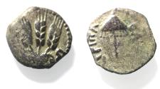 Ancient Coins - JUDAEA, Herodians. Agrippa I. 37-43 CE. AE Prutah .Jerusalem mint.