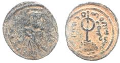 World Coins - Arab-Byzantine, Umayyad Caliphate. 'Abd al-Malik ibn Marwan. 65-86 / 685-705. Æ Fals. DAMASCUS MINT.