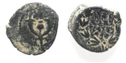 Ancient Coins - JUDAEA. NICE HASMONEAN AE PRUTAH. HEBREW INSCRIPTION