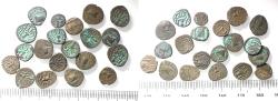 Ancient Coins - LOT OF 20 AS FOUND: Arabia Felix. Himyarite Kingdom. 100 - 300 A.D. Rare copper Bucranium coins.
