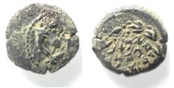 Ancient Coins - JUDAEA. NICE HASMONEAN AE PRUTAH. HEBREW INSCRIPTION