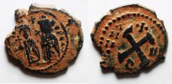 Ancient Coins - PHOCAS (with LEONTIA) AE Decanummium.