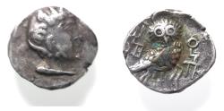 Ancient Coins - Arabia Felix. Saba’. Mid-fourth-second century BC. AR quarter unit (12mm, 1.08g).